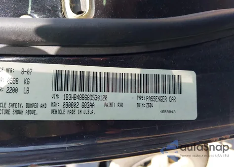 2008 Dodge Caliber Sxt z USA, uszkodzony, nr VIN 1B3HB48B68D530120